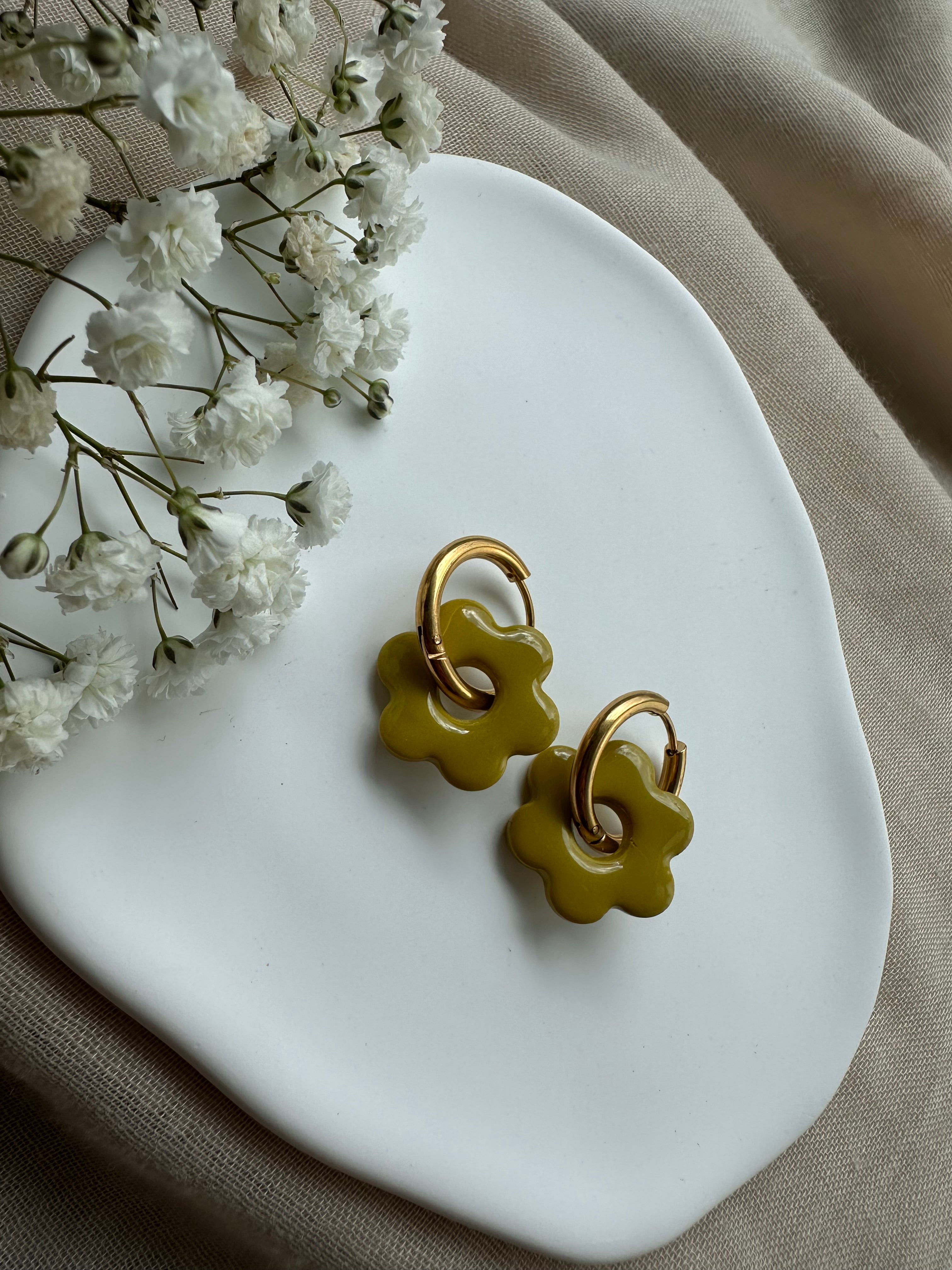 Pampilles jaune olive ❀