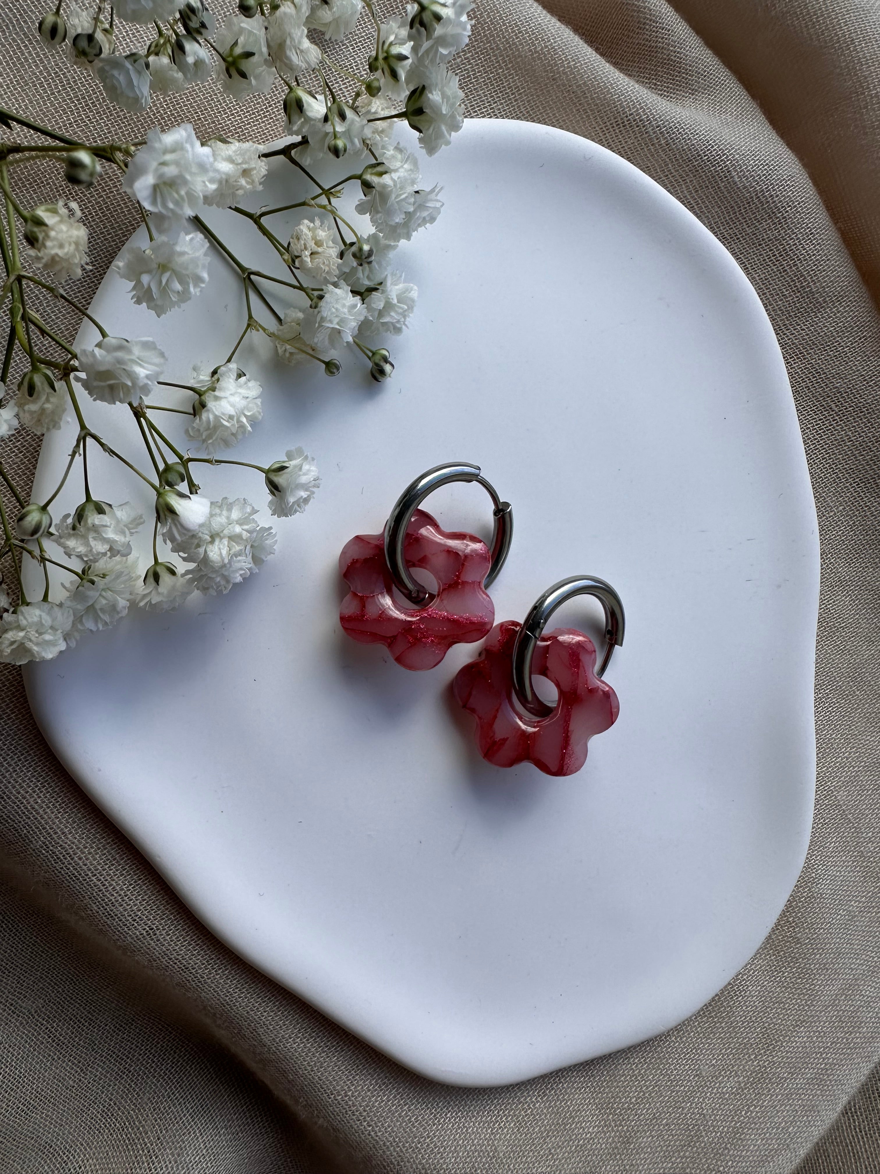 Pampilles rouges marbrées ❀